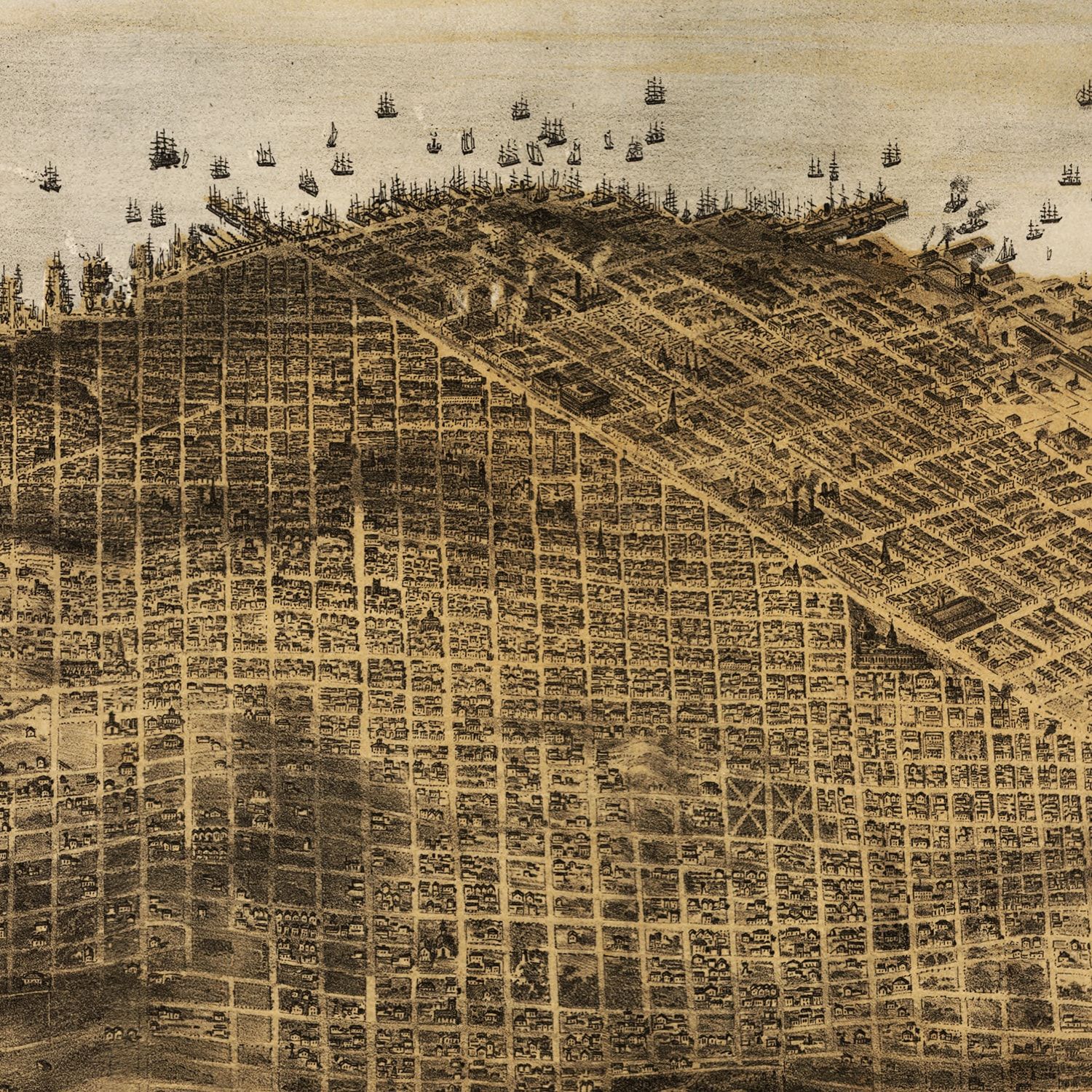 Vintage Map of San Francisco, California 1876