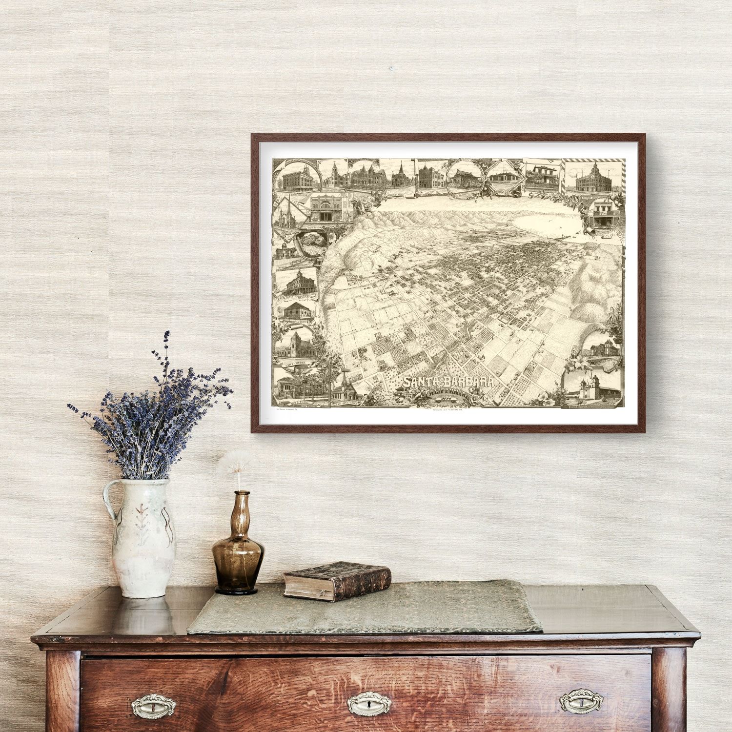 Vintage Map of Santa Barbara, California 1898