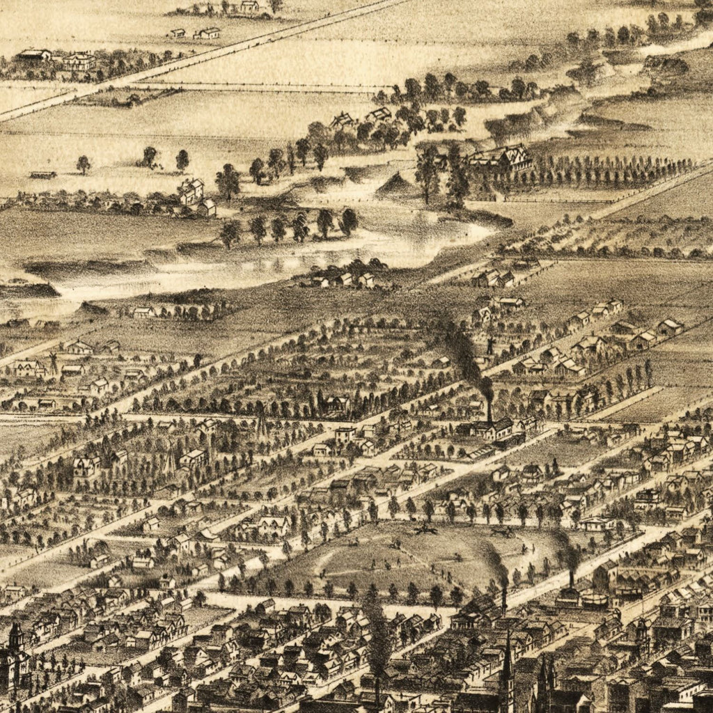 Vintage Map of San Jose, California 1869