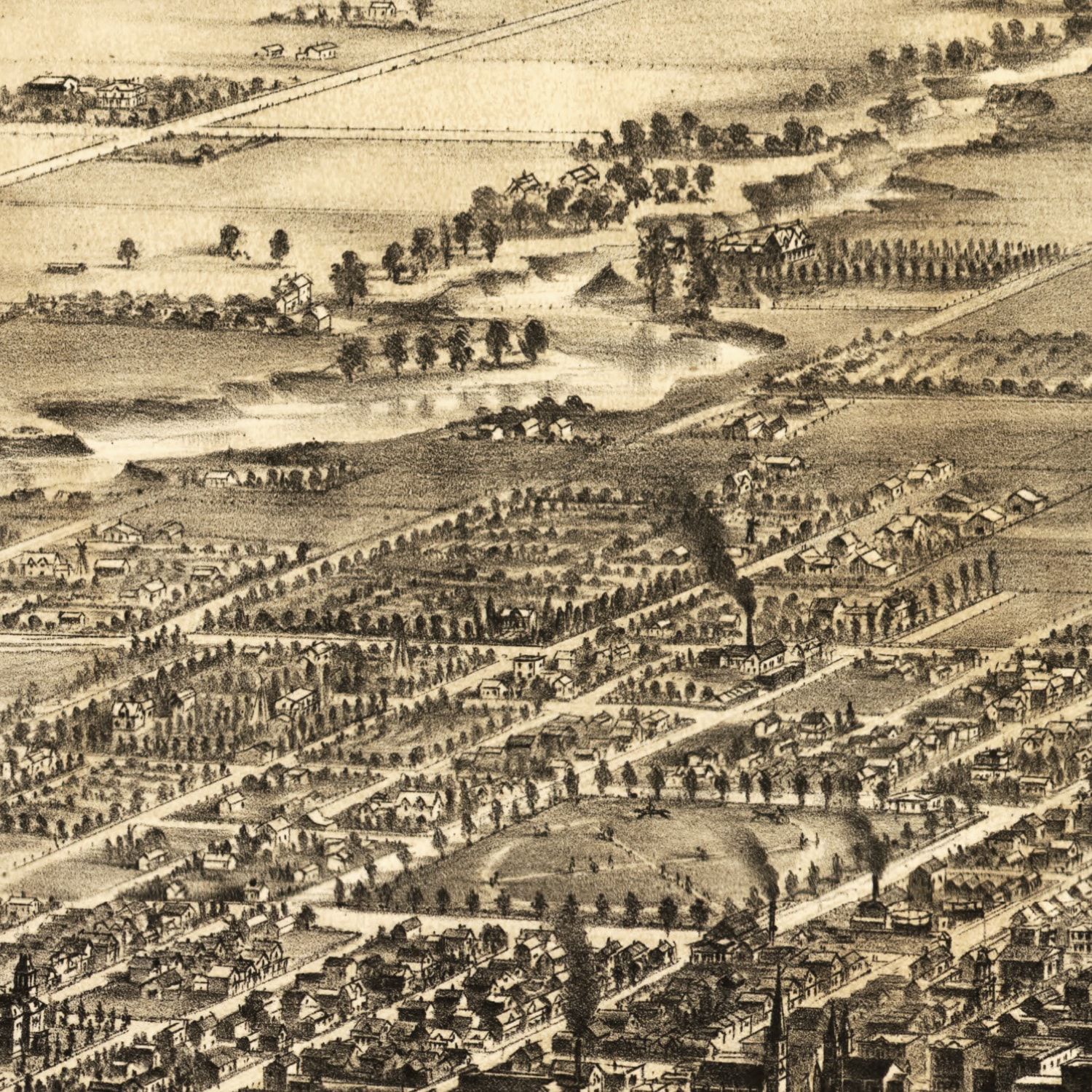 Vintage Map of San Jose, California 1869
