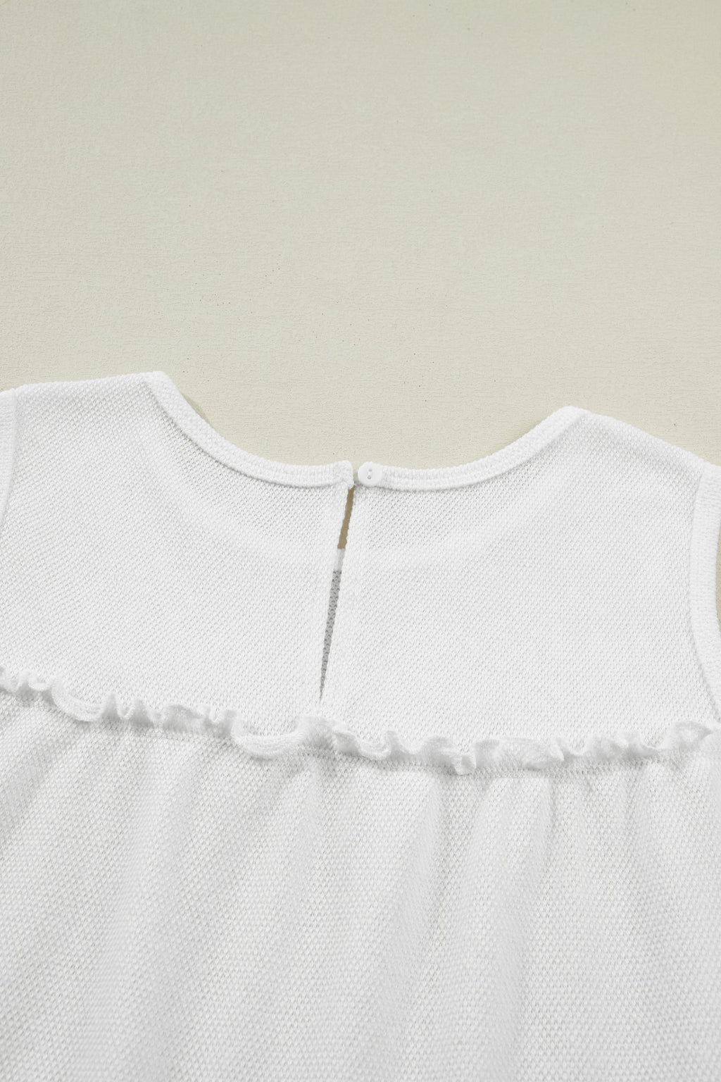 Solid Frilled Ruffle Tiered Tank Top