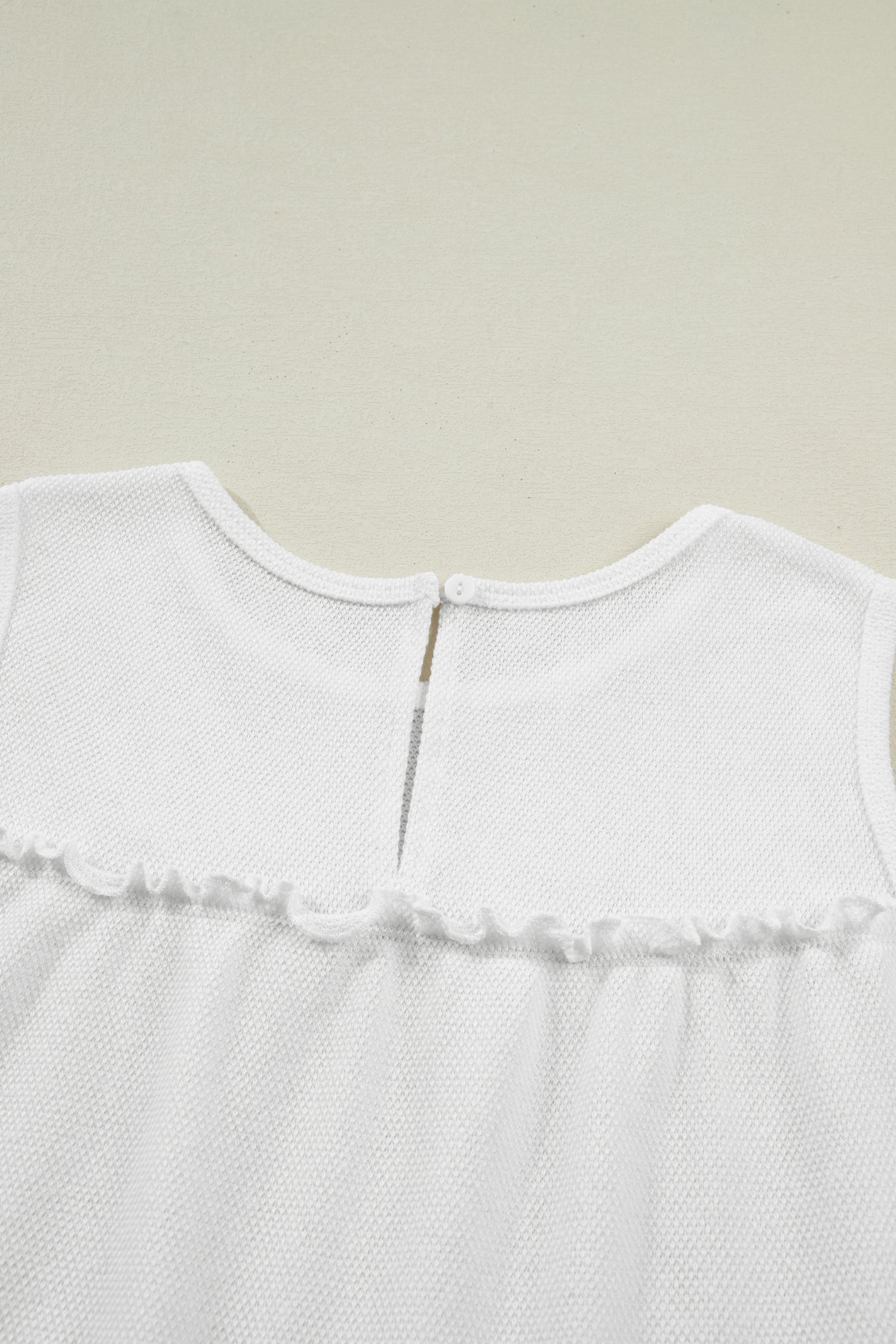 Solid Frilled Ruffle Tiered Tank Top