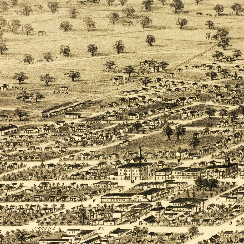 Vintage Map of Santa Rosa, California 1876