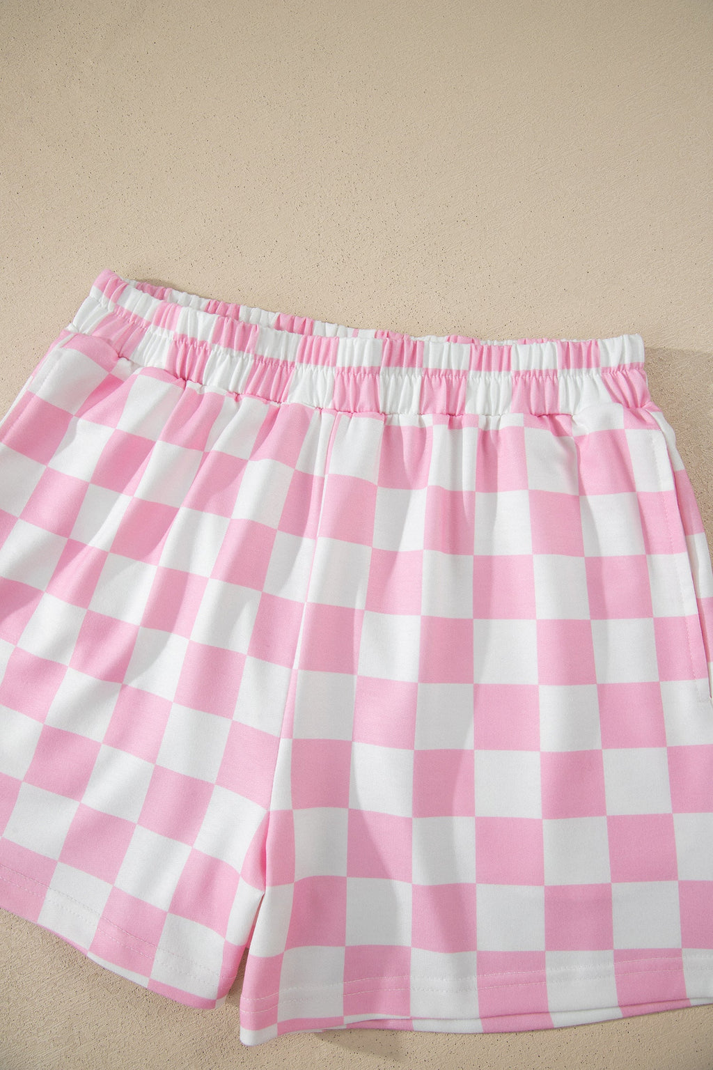 Checker Colorblock Mock Neck Top & Short Set
