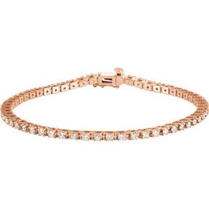 18K Rose Gold 2 1/4 CTW Natural Diamond Line 7 1/4" Bracelet