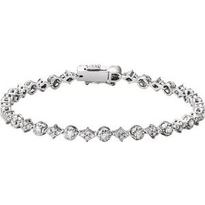 14K White Gold 2 1/2 CTW Natural Diamond 7.5" Bracelet