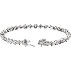 14K White Gold 2 1/2 CTW Natural Diamond 7.5" Bracelet – image 2