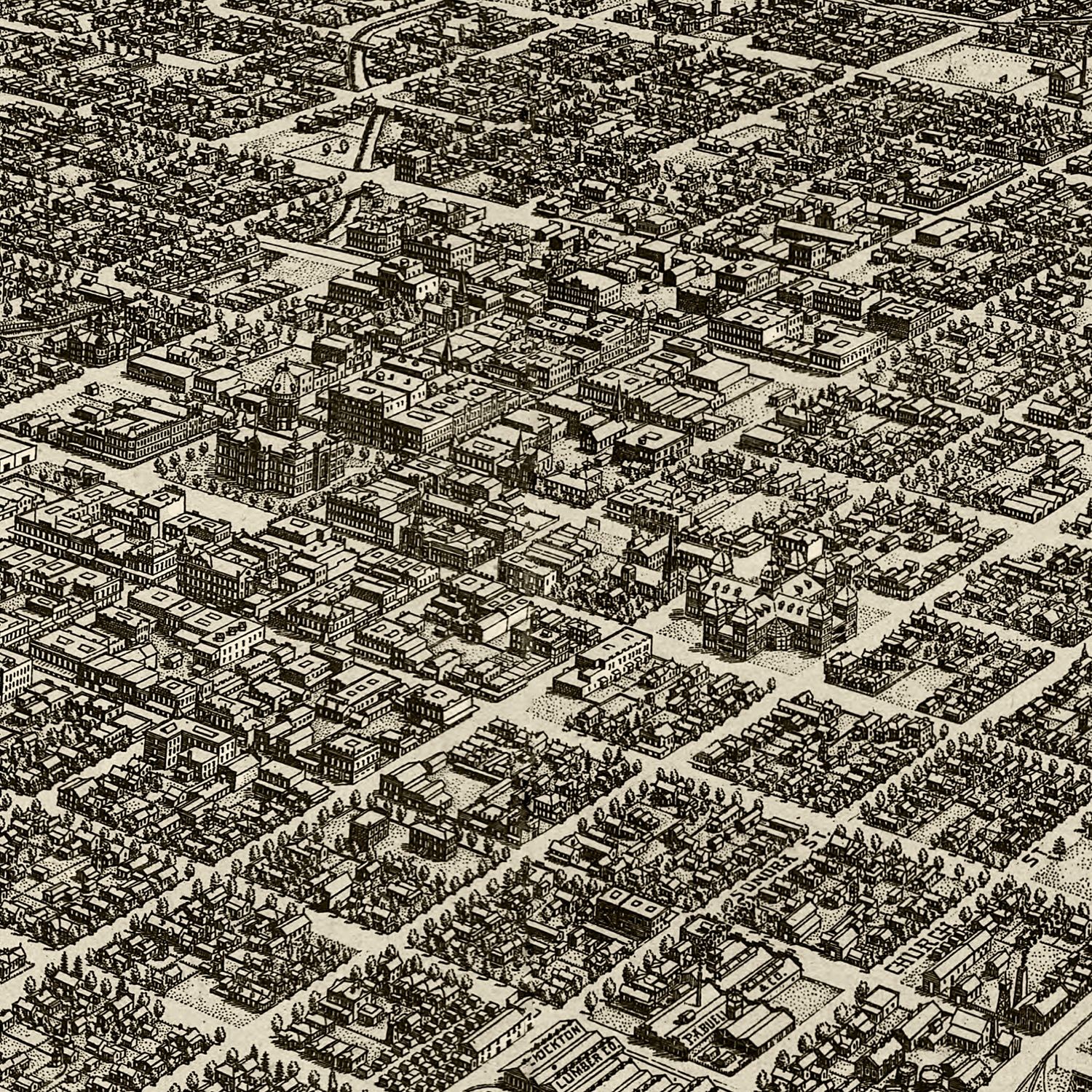 Vintage Map of Stockton, California 1890