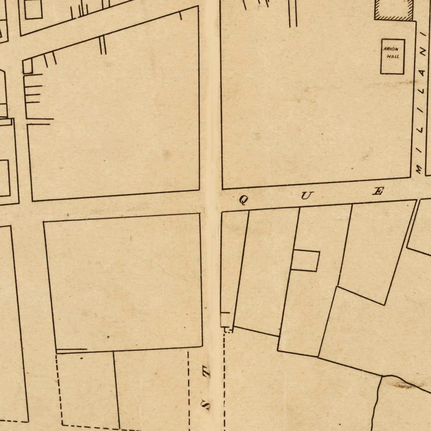 Vintage Map of Honolulu, Hawaii 1893