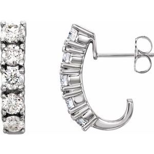 14K Yellow Gold 1 1/2 CTW Natural Diamond Hoop Earrings – image 3