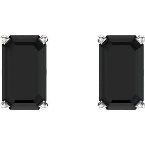 14K White Gold Natural Black Onyx Earrings – image 2