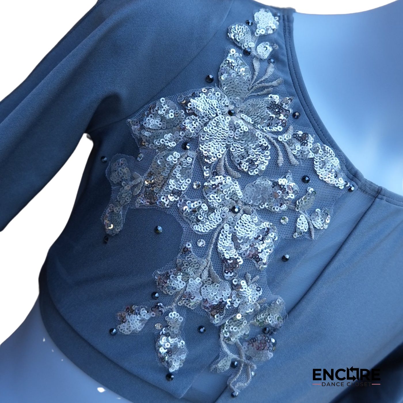 Gray Two-Piece with Silver Appliques