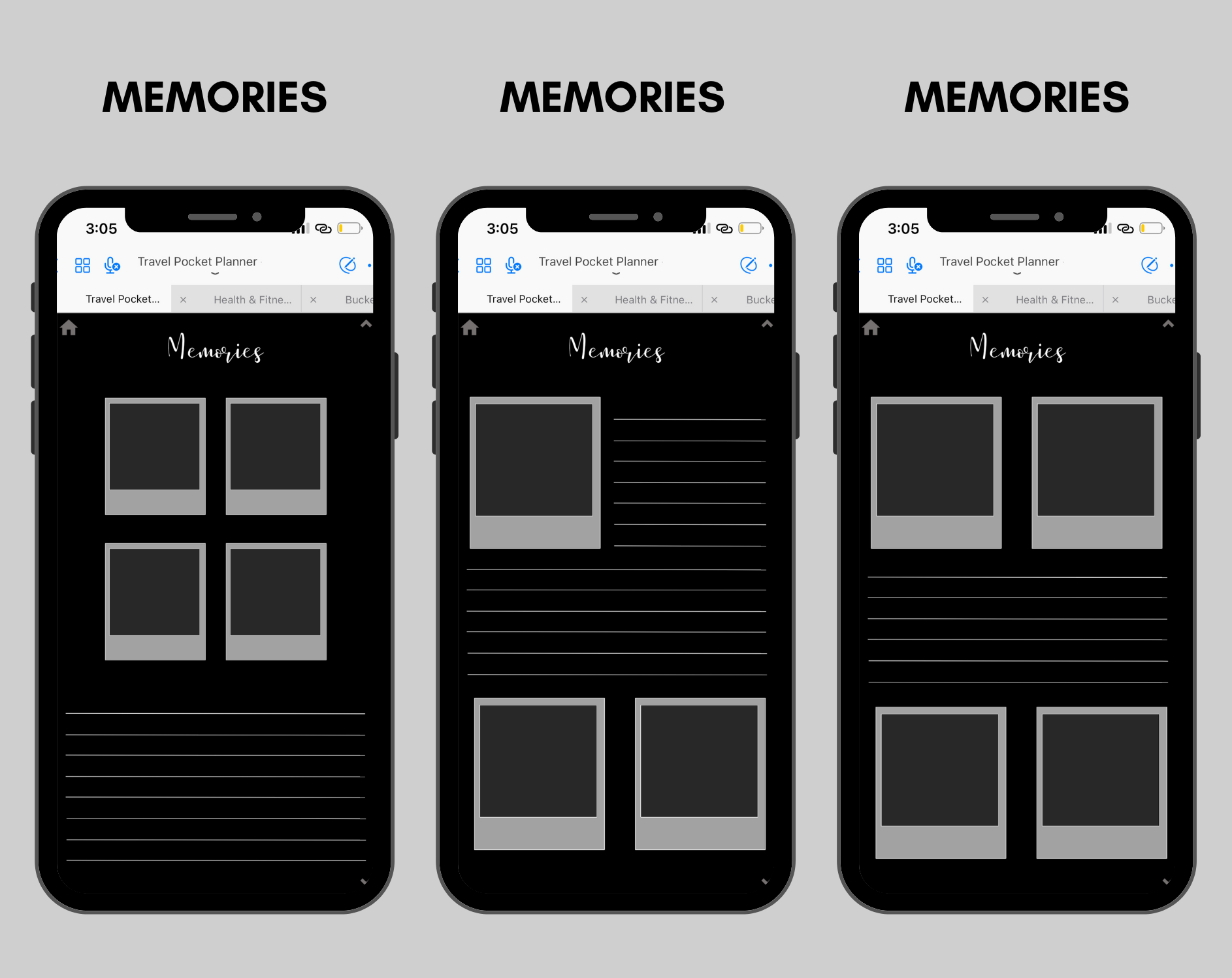 Digital Travel Phone Planner Dark Mode