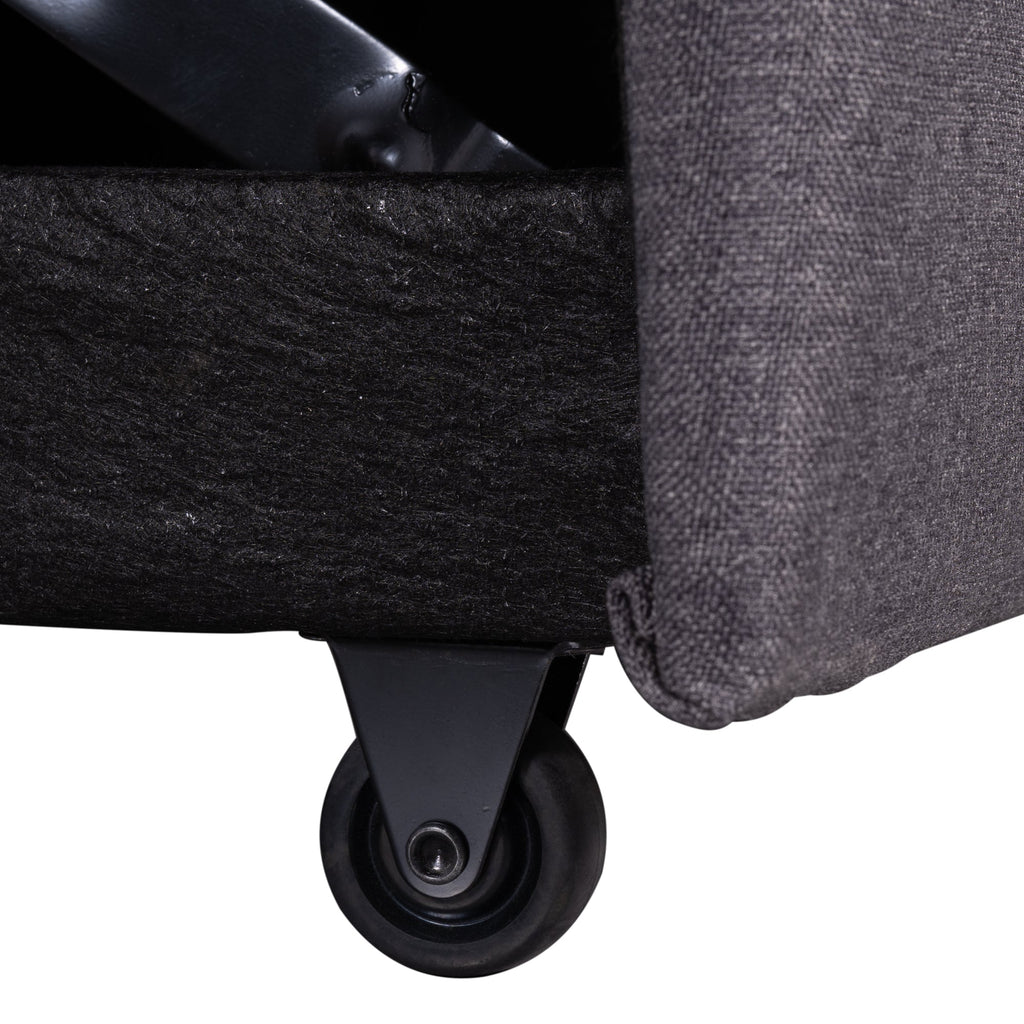 U_STYLE 87.44' Upholstery Sleeper Sectional Sofa Grey with Storage Space, 2 Tossing Cushions