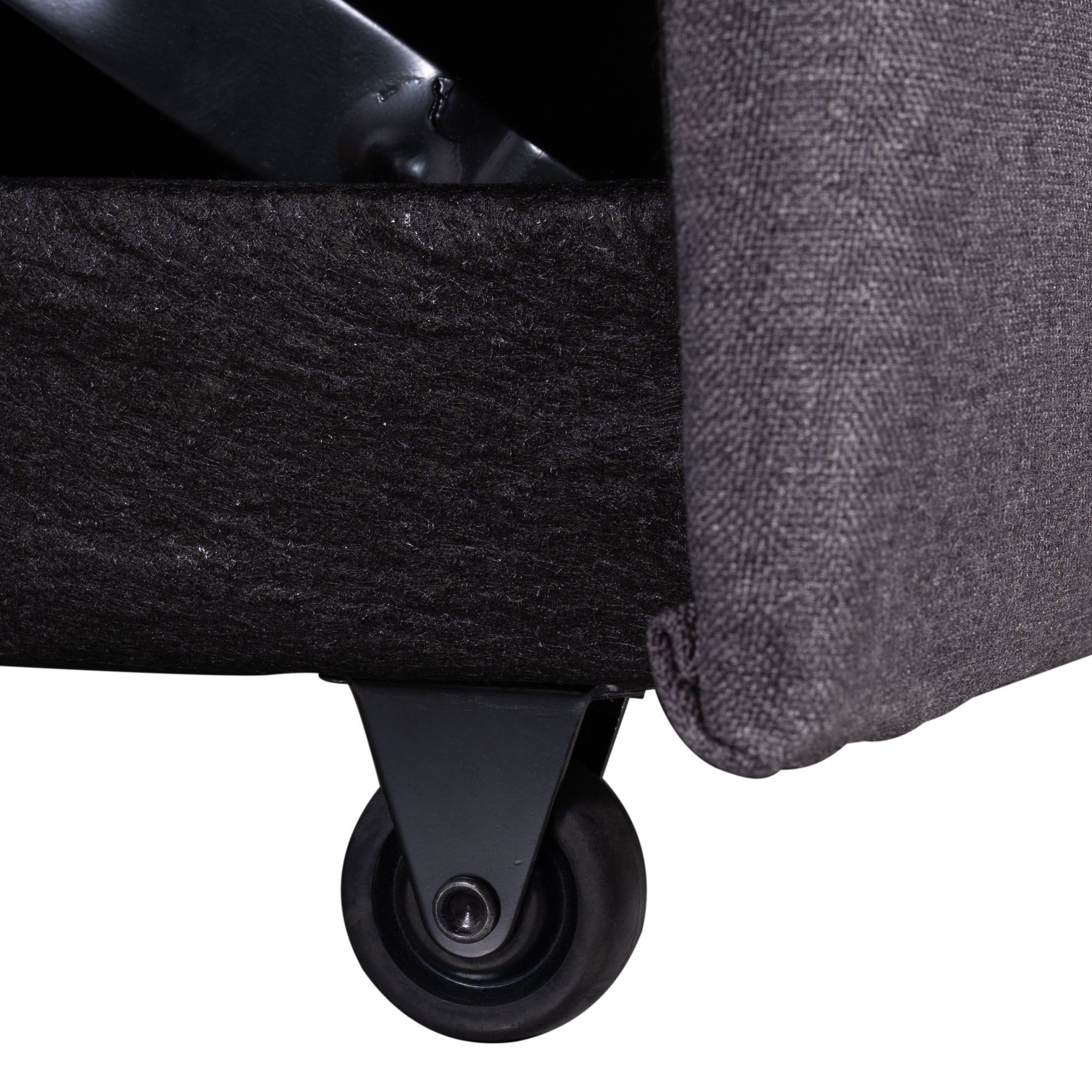 U_STYLE 87.44' Upholstery Sleeper Sectional Sofa Grey with Storage Space, 2 Tossing Cushions