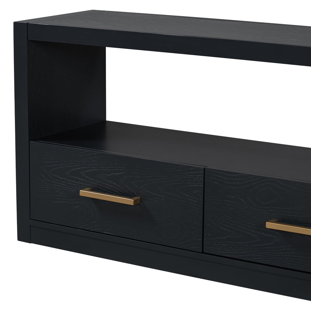 Mirod Stylish TV Stand with Ample Storage,Classic Design with Three Drawers and Spacious Surface,Minimalist Metal Handles,Versatile as TV Console or Side Cabinet