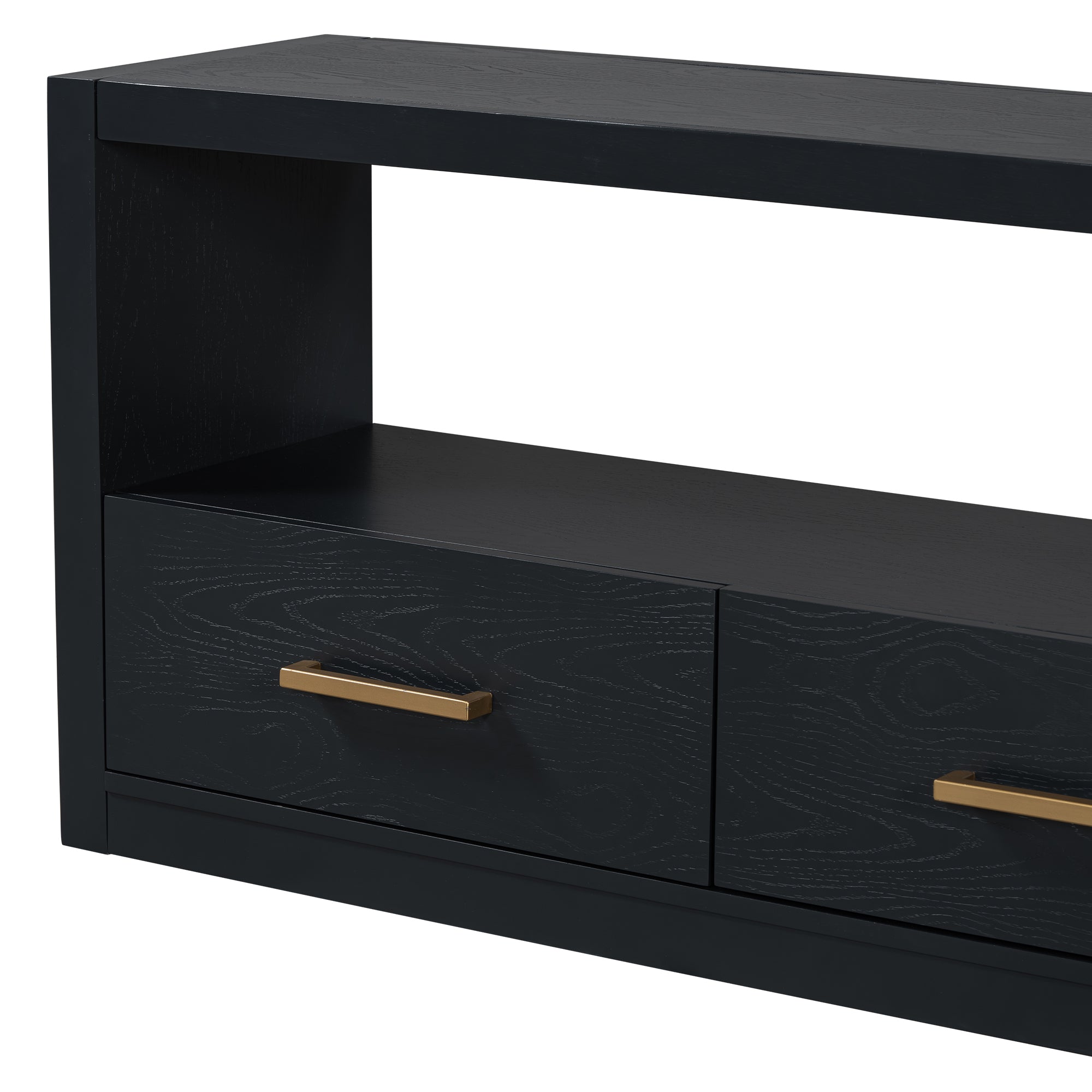 Mirod Stylish TV Stand with Ample Storage,Classic Design with Three Drawers and Spacious Surface,Minimalist Metal Handles,Versatile as TV Console or Side Cabinet