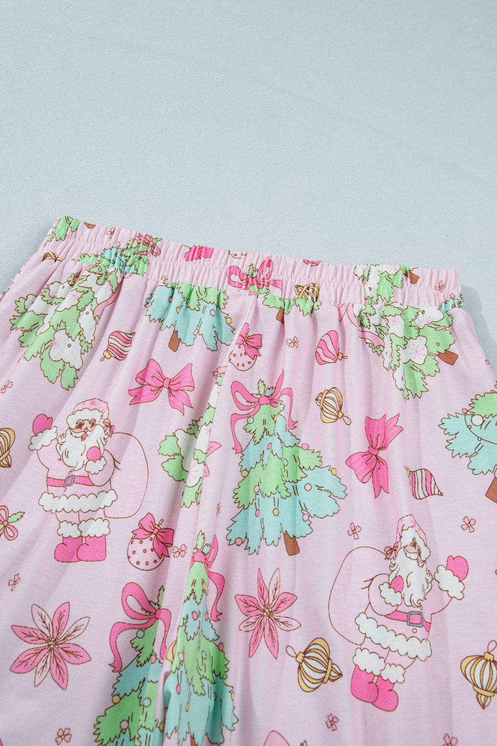 Christmas Ruffle Collared Top & Pants Pajama Set