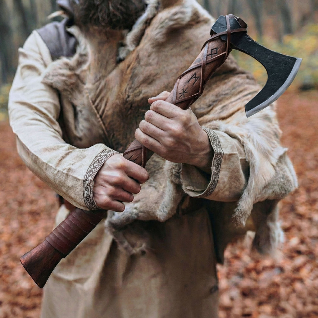 Viking Bearded Axe "Skeggox" – Runic Battle Axe