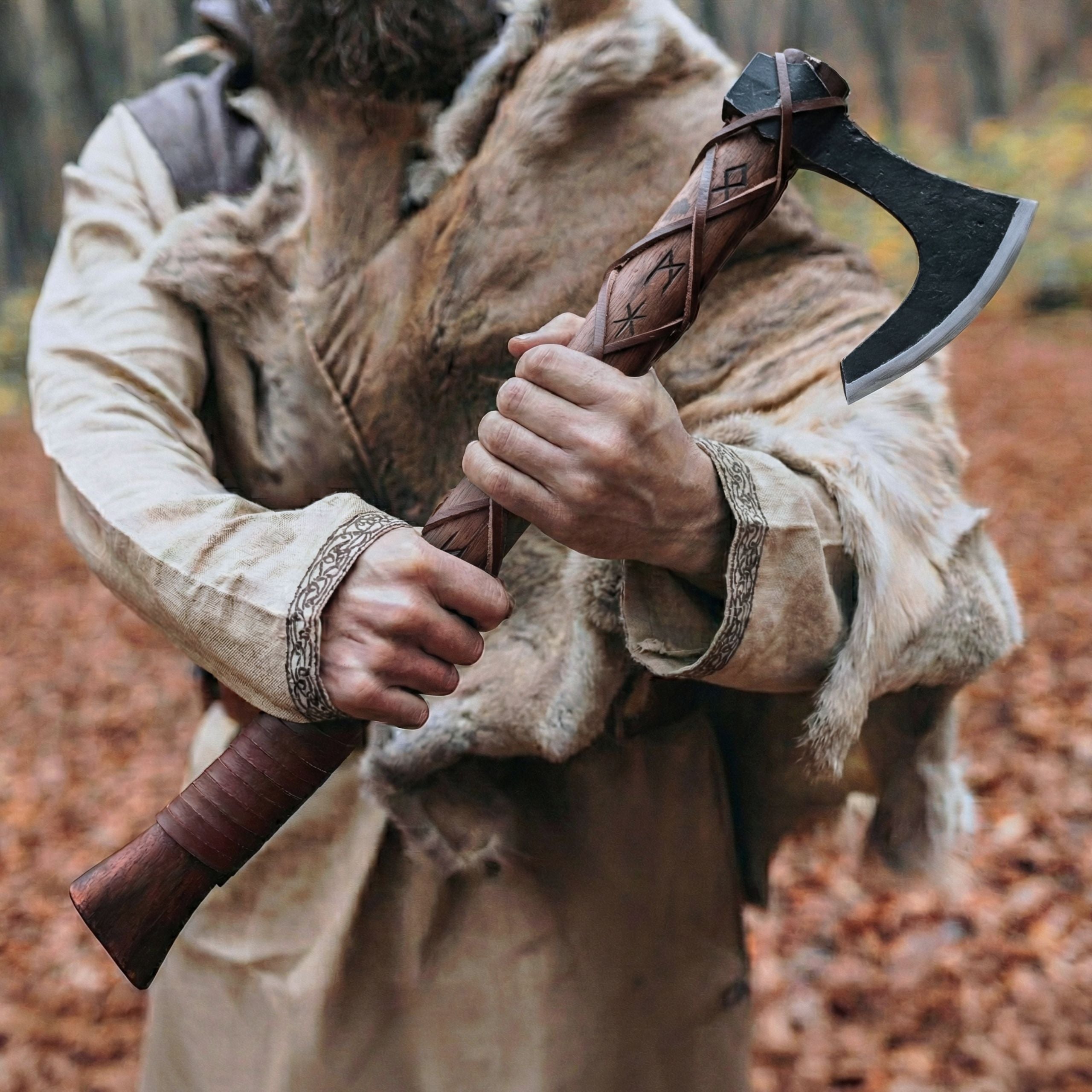 Viking Bearded Axe "Skeggox" – Runic Battle Axe