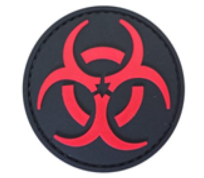 Round Biohazard - Red - PVC Patch
