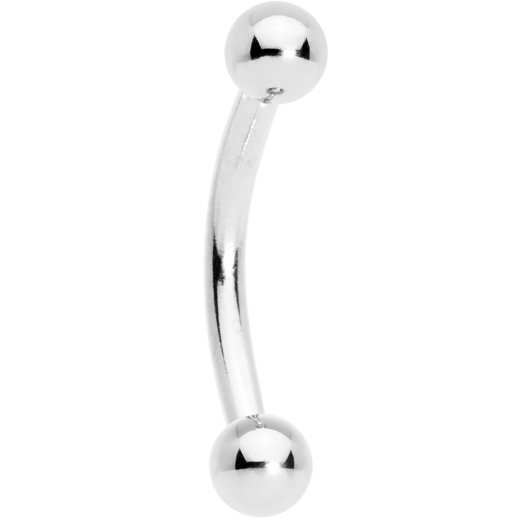 Solid 14k White Gold Ball Eyebrow Ring 16G 5/16 3mm