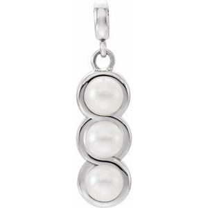 Platinum Cultured White Freshwater Pearl Pendant