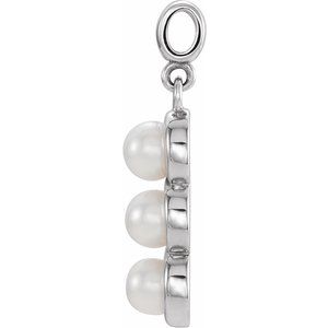 Platinum Cultured White Freshwater Pearl Pendant
