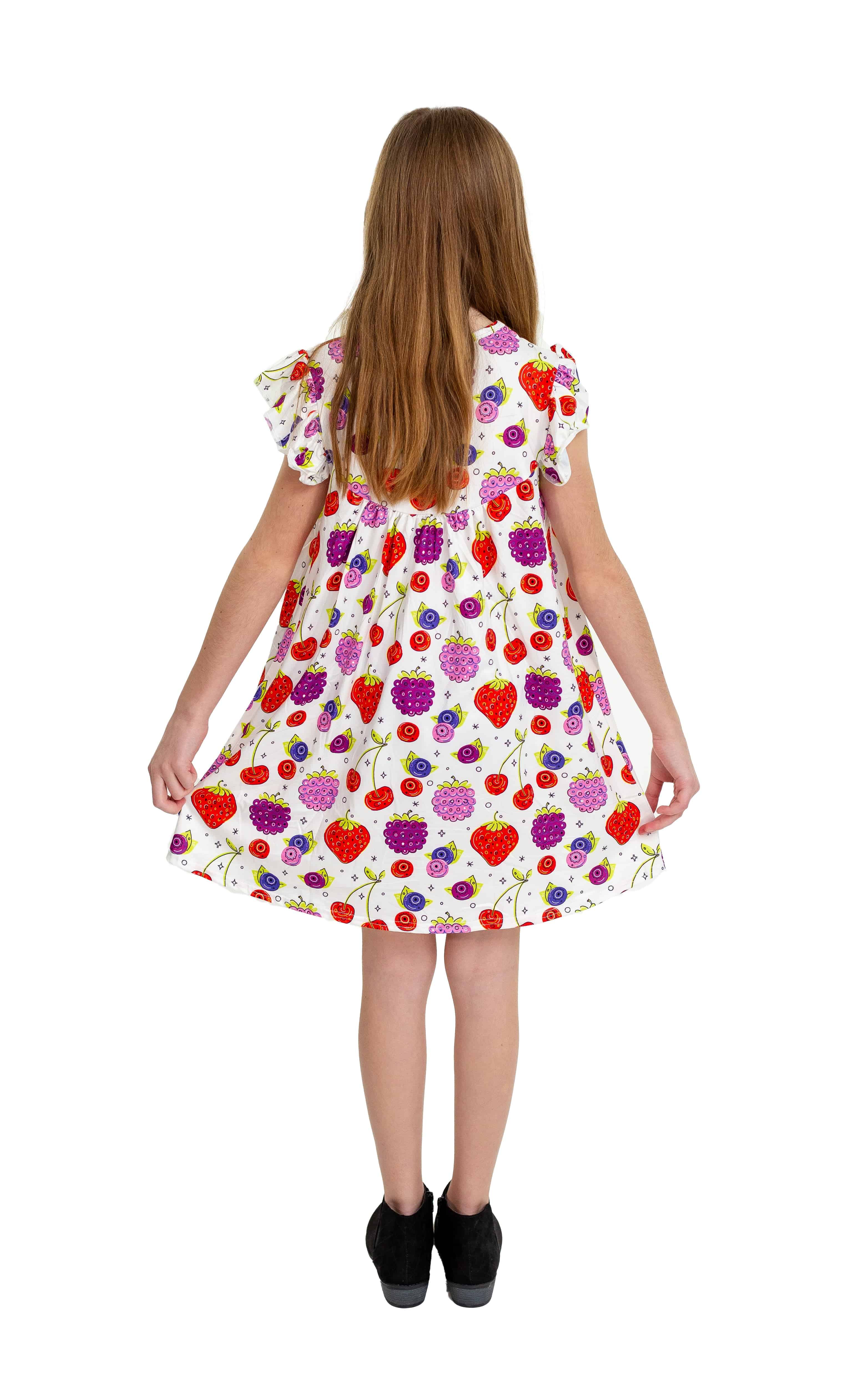 Mixed Berry Milk Silk Flutter Dress