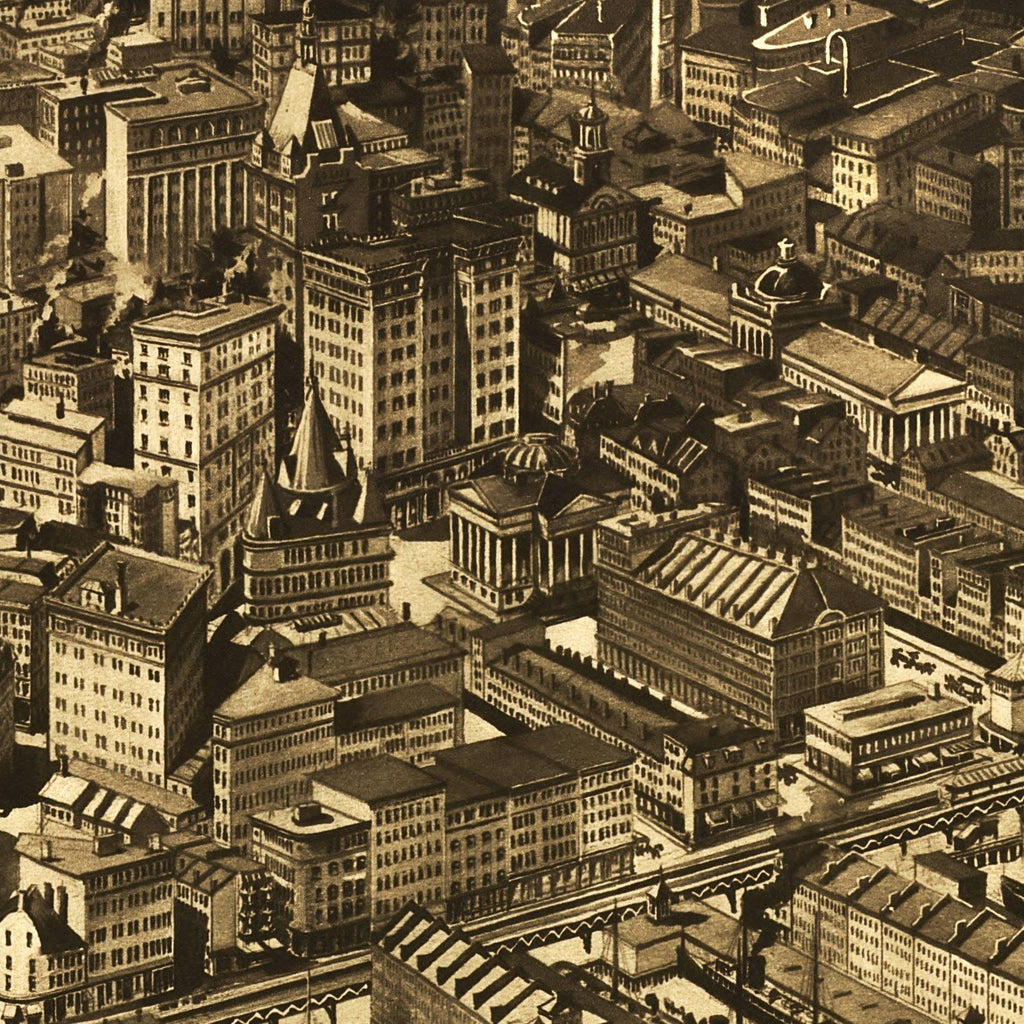 Vintage Map of Boston, Massachusetts 1905