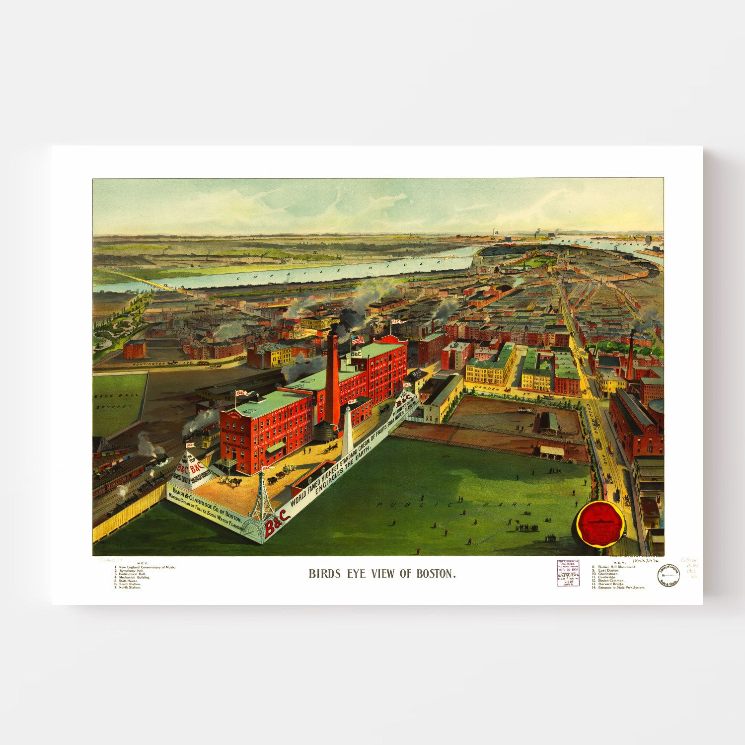 Vintage Map of Boston, Massachusetts 1902