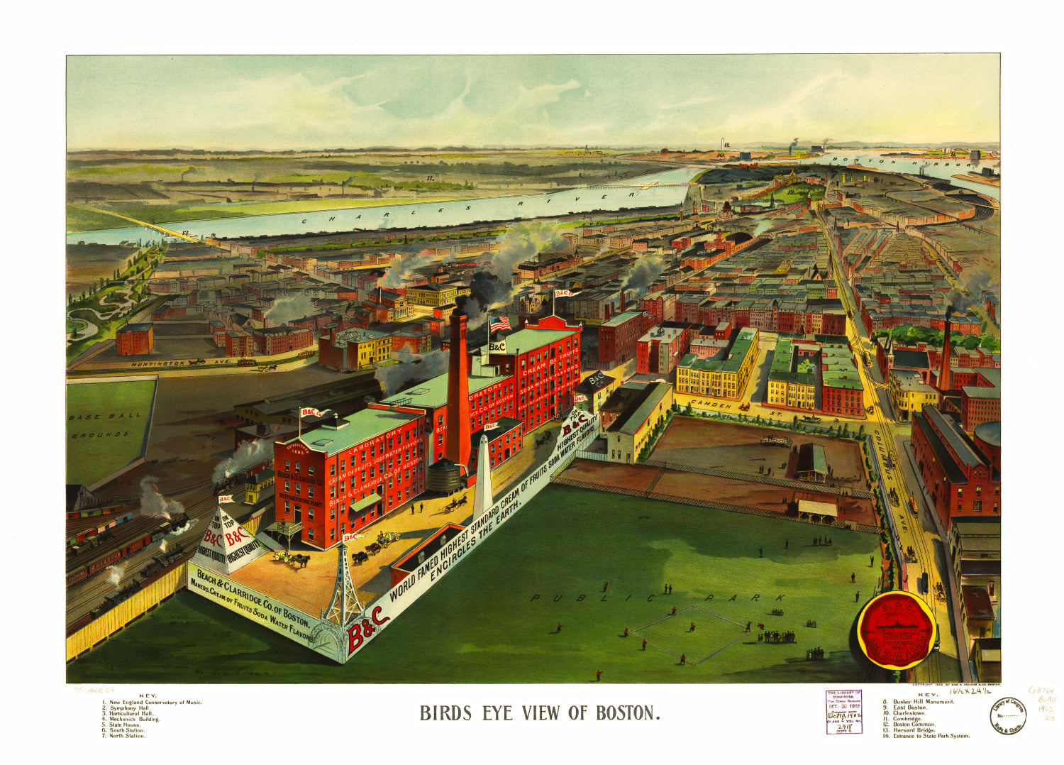 Vintage Map of Boston, Massachusetts 1902