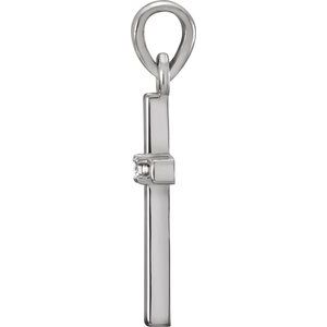 Sterling Silver .01 CT Natural Diamond Cross Pendant