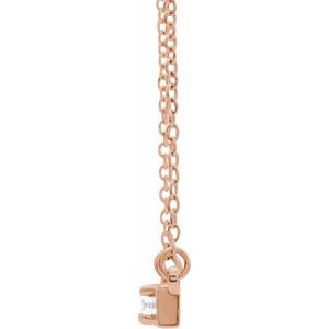 14K Rose Gold 1/10 CTW Natural Diamond Bar 17.5" Necklace