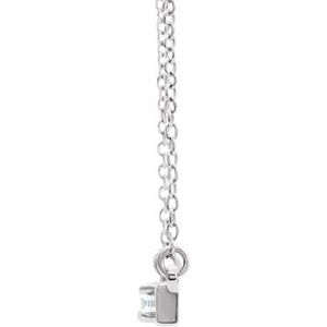 14K White Gold 1/10 CTW Natural Diamond Bar 17.5" Necklace
