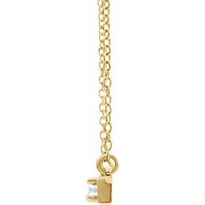 14K Yellow Gold 1/10 CTW Natural Diamond Bar 17.5" Necklace