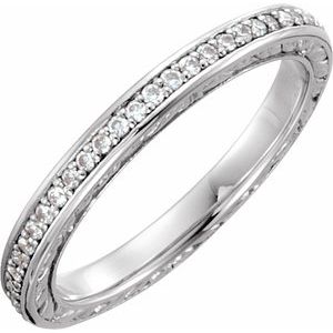 Platinum 1/4 CTW Natural Diamond Sculptural Eternity Band