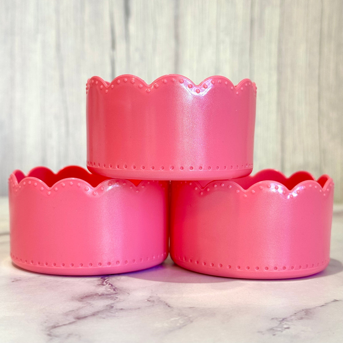 Glinda Pink Shimmer Scallop  Boot