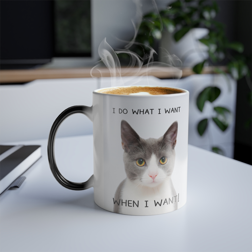 Bossy Kitten Heat Sensitive Color Changing Coffee Mug