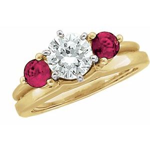 14K Yellow Natural Ruby Wrap-Style Ring Enhancer