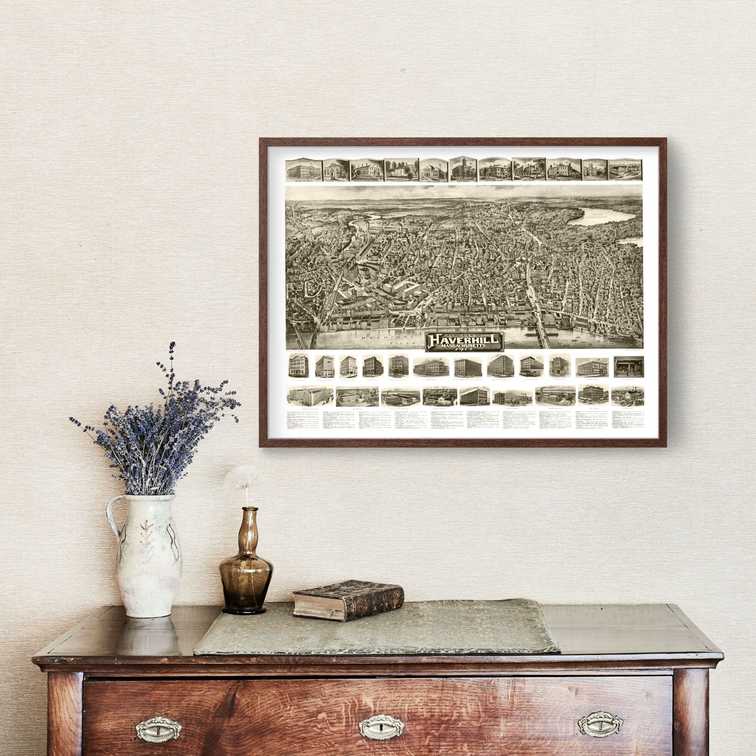 Vintage Map of Haverhill, Massachusetts 1914