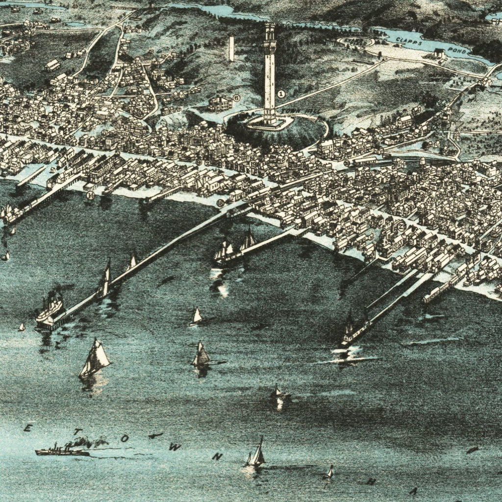 Vintage Map of Provincetown, Massachusetts 1910