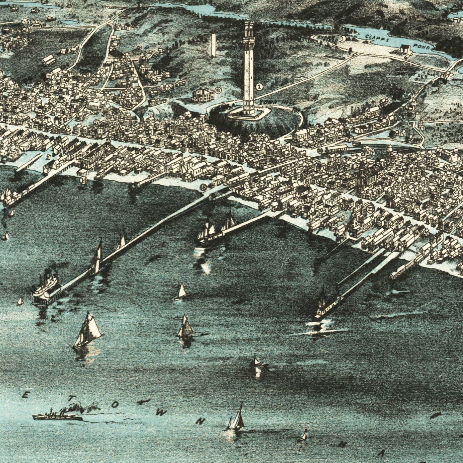 Vintage Map of Provincetown, Massachusetts 1910