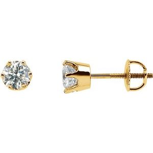 14K Yellow Gold 1 CTW Natural Diamond Stud Earrings