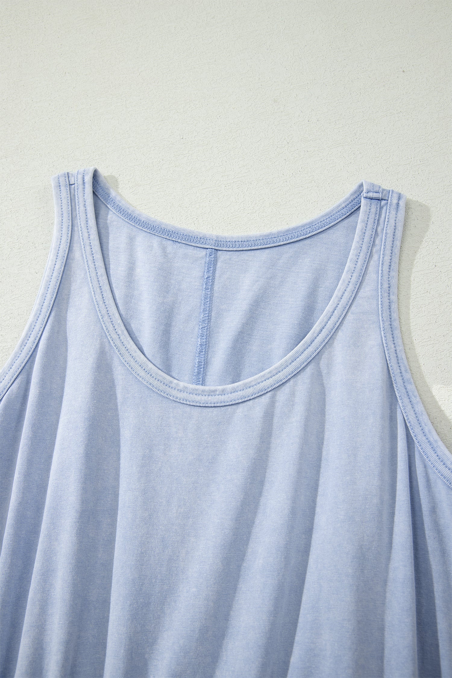 Mineral Wash Scoop Neck Elastic Waist Mini Dress