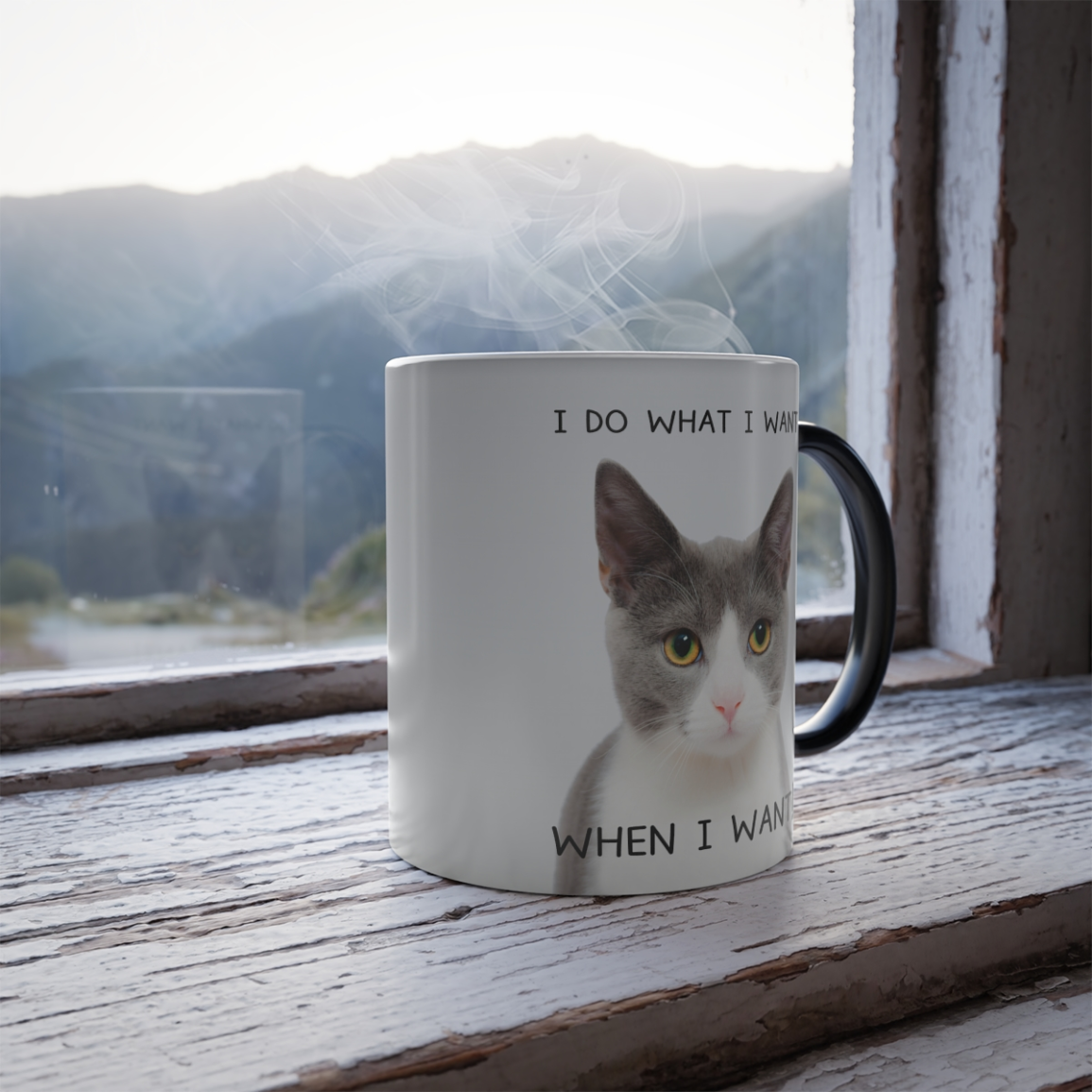 Bossy Kitten Heat Sensitive Color Changing Coffee Mug