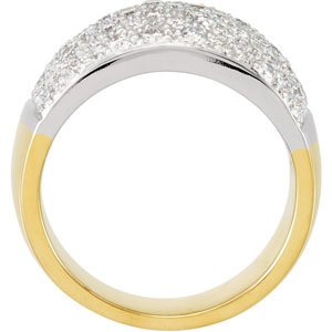 14K White/Yellow Gold 1 CTW Natural Diamond Micro Pav��-Style Ring Size 7