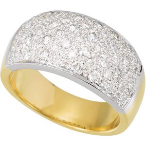 14K White/Yellow Gold 1 CTW Natural Diamond Micro Pav��-Style Ring Size 4.5