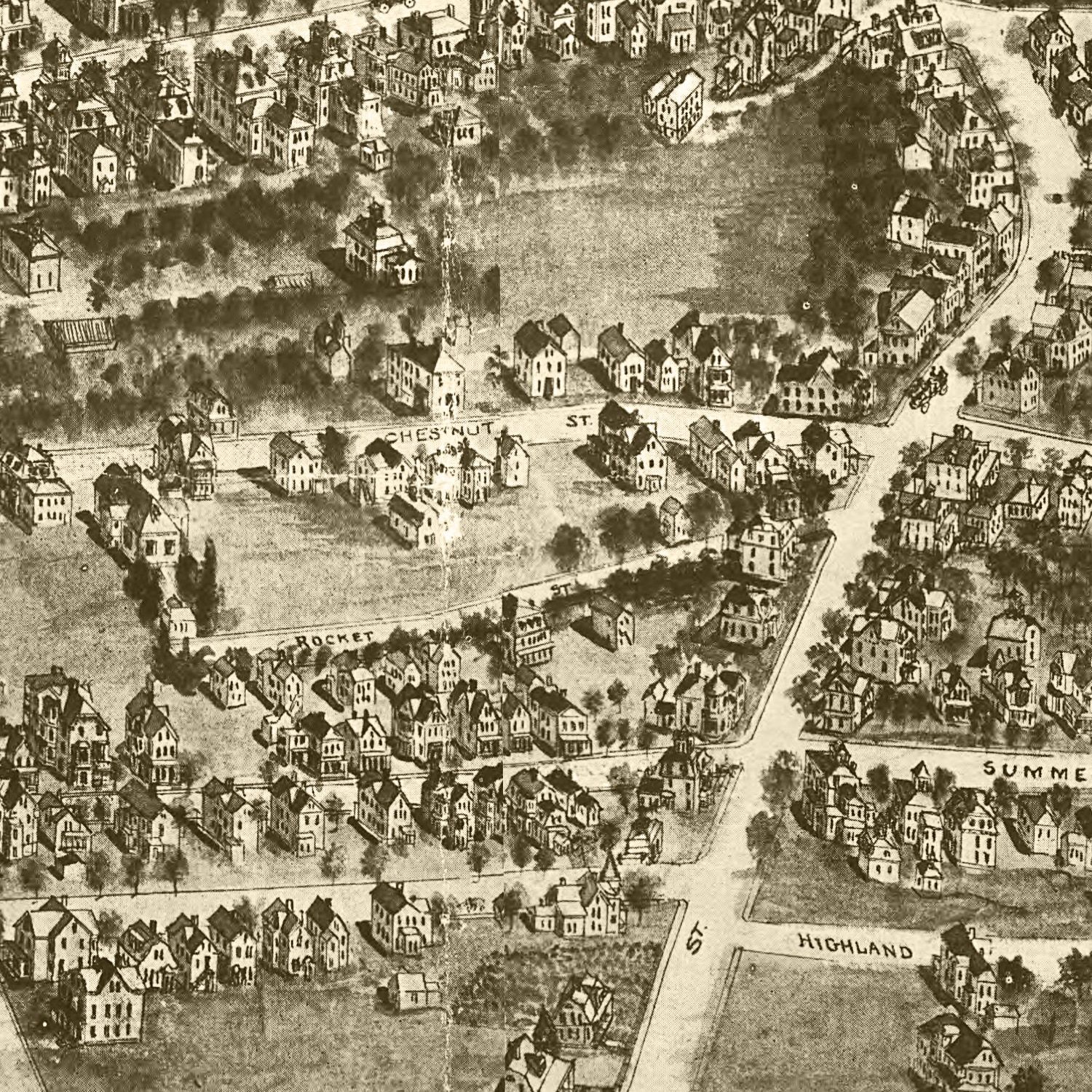 Vintage Map of Westerly, Rhode Island 1911