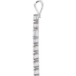 14K White Gold 1 CTW Natural Diamond Cross Pendant